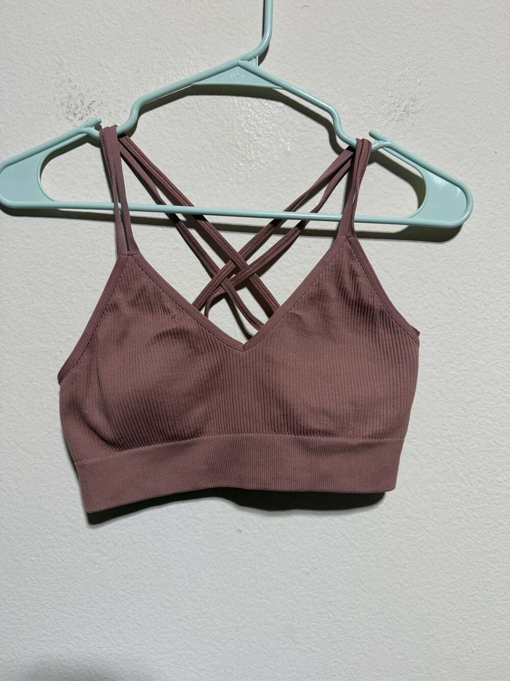 Aerie Ribbed V-Neck Seamless Strappy Back Bralette